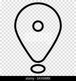 Icona mappa pin di posizione. Design piatto. Simbolo dell'illustrazione vettoriale su uno sfondo trasparente Illustrazione Vettoriale
