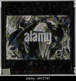 Rappresentazione astratta di una scena organica, caratterizzata da linee fluide e forme che suggeriscono fogliame e forme naturali, creando un senso di profondità e consistenza. Lantern Slide - Banana Plant, Pacific Islands, 1930 circa, Lantern slide raffigurante una pianta di banana. Parte di una collezione di 55 lanterne fotografiche viaggiano immagini scattate nelle isole del Pacifico, probabilmente alla fine degli anni '1930 La slide è numerata "26", arte classica con un tocco moderno reinventata da Artotop Foto Stock