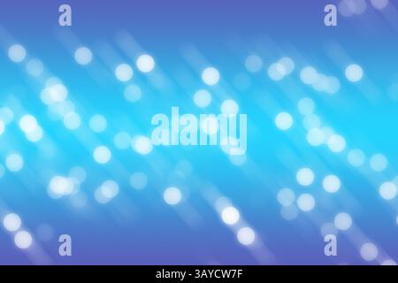 Uno splendido sfondo bokeh blu e bianco con raggi luminosi per creare un'immagine sorprendente Foto Stock
