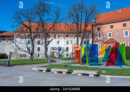 Cortile del castello di Wawel a Cracovia/Cracovia, Polonia. IMMAGINE Foto Stock