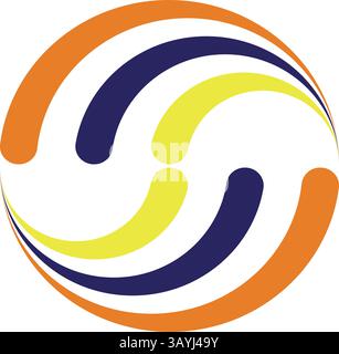 Vivaci cerchi concentrici con motivo a spirale astratto – Design di sfondo bianco minimale" Illustrazione Vettoriale