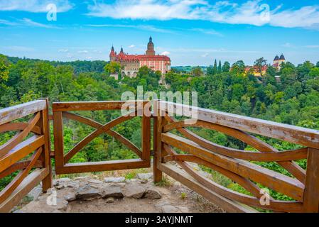 Vista panoramica del castello di Ksiaz in Polonia. IMMAGINE Foto Stock