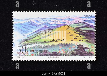 CINA - CIRCA 1994: Un francobollo stampato in Cina mostra i monti Wuyi, intorno al 1994. Foto Stock