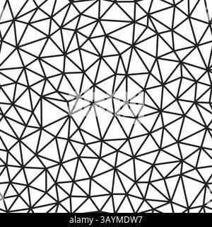 Design dello sfondo a triangoli. Triangoli di piccole dimensioni. Spessore medio delle linee. Modello ripetibile. Illustrazione vettoriale continua. Illustrazione Vettoriale