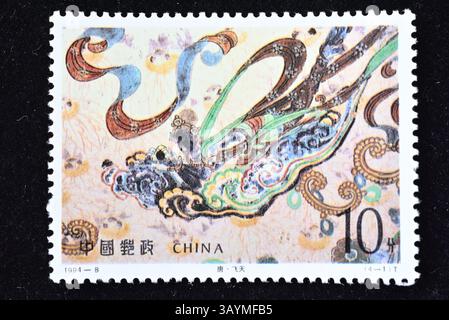 CINA - CIRCA 1994: Un francobollo stampato in Cina mostra i murales di Dunhuang, intorno al 1994. Foto Stock