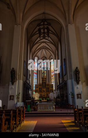 Cheb, 8 settembre 2024: Interno della chiesa di San Nicola a Cheb, repubblica Ceca. IMMAGINE Foto Stock
