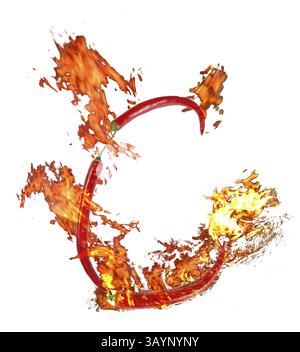 C lettera fatta di peperoncino, con percorso di ritaglio Foto Stock