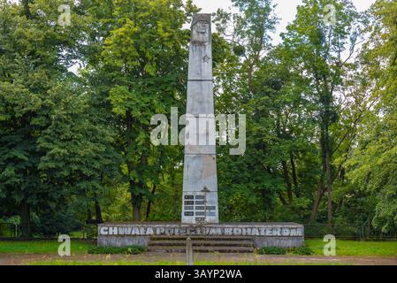Chelmno, Polonia, 11 agosto 2024: Cimitero di guerra dei soldati dell'esercito sovietico a Chelmno, Polonia. IMMAGINE Foto Stock