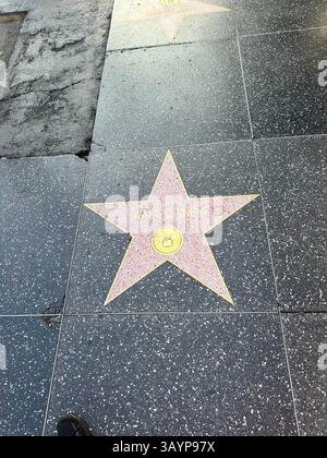 Los Angeles, CA, USA - 23 settembre 2024: Hollywood Walk of Fame, Walt Disney, foto verticale. Foto di alta qualità Foto Stock