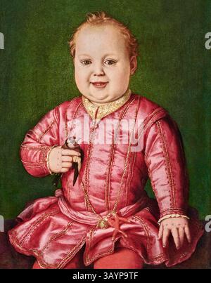 San Domenico in adorazione del crocifisso - affresco - Beato Angelico -1442 - Firenze, Convento di San Marco, chiostro di S. Antonino Foto Stock