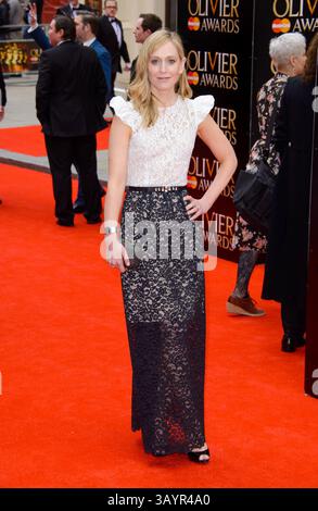 Hattie Morahan agli Olivier Awards tenuti alla Royal Opera House di Londra - 28 aprile 2013 Foto Stock