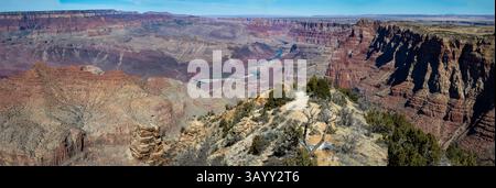 Il fiume colorado nella sezione Desert View del Grand Canyon, Arizona, USA Foto Stock