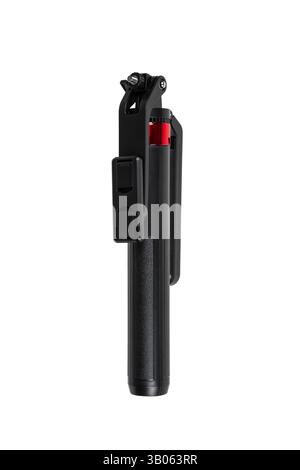 Treppiede regolabile con supporto per smartphone e telecomando Bluetooth Foto Stock