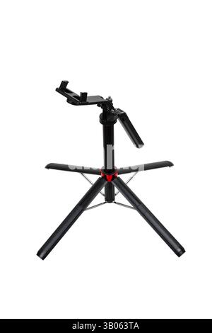 Treppiede regolabile con supporto per smartphone e telecomando Bluetooth Foto Stock