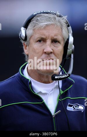 12 dicembre 2010 - San Francisco, California, Stati Uniti - Capo allenatore Pete Carroll dei Seattle Seahawks durante una sconfitta 40-20 contro i San Francisco 49er's al Candlestick Park il 12 dicembre 2010. (Immagine di credito: © John Pyle/Cal Sport Media/ZUMAPRESS.com) Foto Stock