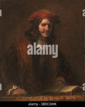 Titolo: The Man in a Red Cap artista: Attribuito a Rembrandt van Rijn Data: Undated Medio: Olio su tela dimensioni: 102 x 80 cm ubicazione: Museum Boijmans Van Beuningen Foto Stock