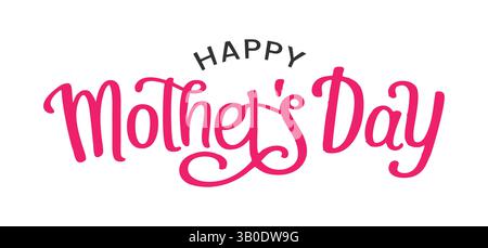 Buona festa della mamma elegante vettore di script Illustrazione Vettoriale