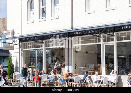 Bowral Town Center, The Press Shop Cafe and Restaurant, ospitato nell'edificio di acri in Bong Bong Street, Southern Highalnds, New South Wales, Australia Foto Stock