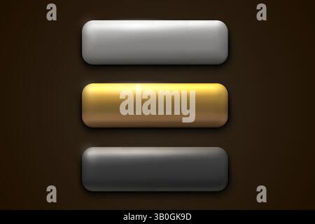 Etichetta della cornice a colori, pulsante della barra degli eventi, cartello grigio. Vettore Illustrazione Vettoriale