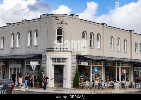 Bowral Town Center, The Press Shop Cafe and Restaurant, ospitato nell'edificio di acri in Bong Bong Street, Southern Highalnds, New South Wales, Australia Foto Stock