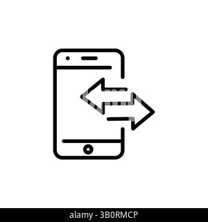 Icona di sincronizzazione della chiamata telefonica. Simbolo del trasferimento dati del telefono cellulare. design Illustrazione Vettoriale