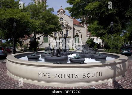 2010 - Birmingham, ALABAMA, Stati Uniti - Five Points South Fountain. (Immagine di credito: © BuyEnlarge/ZUMAPRESS.com) Foto Stock