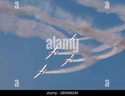 Mosca Russia Zhukovsky Airfield 31 agosto 2019: Prestazioni di aerei aerobici il salone aerospaziale internazionale MAKS-2019. Foto Stock