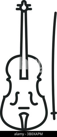 Violino con l'icona di fiocco. Illustrazione vettoriale Illustrazione Vettoriale