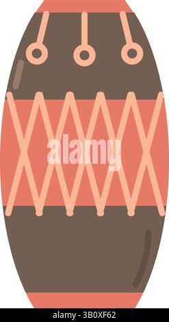 Design piatto del tamburo djembe. Illustrazione vettoriale Illustrazione Vettoriale