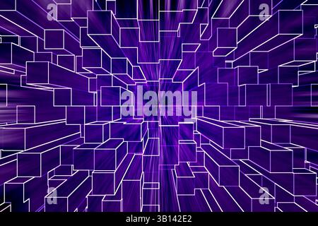 Sfondo metavoso digitale viola astratto Foto Stock