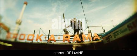 Cartello commerciale, Spook-A-Rama, Deno's Wonder Wheel Amusement Park, Coney Island, Brooklyn, New York City, New York State, STATI UNITI Foto Stock