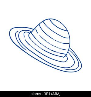 Opera d'arte di Saturno con anelli dal design minimalista e forme semplicistiche Illustrazione Vettoriale