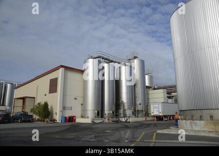 HOKITIKA, NUOVA ZELANDA, 27 GIUGNO 2016: Lo stabilimento di Westland Milk Products impiega centinaia di persone a Hokitika, nuova Zelanda, Oceania Foto Stock