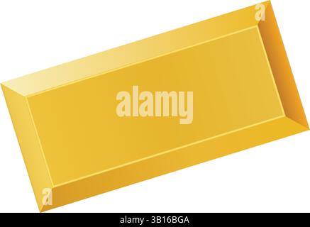 Icona della barra dorata in stile piatto. Illustrazione vettoriale lingotto dorato su sfondo isolato. Il tesoro finanziario firma il concetto di business. Illustrazione Vettoriale