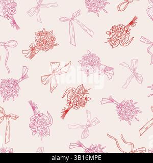 Bouquet floreali e archi eleganti. Illustrazione Vettoriale