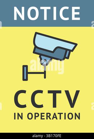 Banner CCTV, videosorveglianza, telecamera di sicurezza Illustrazione Vettoriale