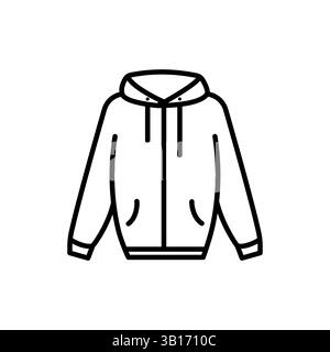 Giacca da uomo a maniche lunghe. insegna di stile lineare per il concept mobile e il web design. Illustrazione Vettoriale