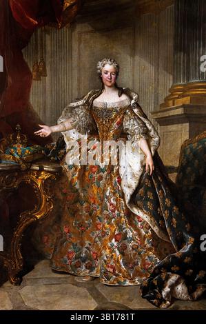 Regina MARIA Leszczinska 1703-68 moglie del Re Luigi XV di Francia -- di Luigi TOCQUE, Luigi 1696-1772 Louvre francese Parigi, Museo di Belle Arti, Francia, ( Regina di Francia 1703-1768 ... Marie Leszczyńska, figlia del deposto Re di Polonia, sposò Luigi XV nel 1725 grazie all'influenza del Duca di Borbone. ) Foto Stock