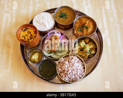 Garhwali Thali, Uttarakhand, India Foto Stock