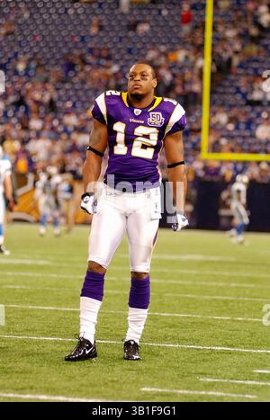 9-26-10: Percy Harvin #12 in azione durante la partita Detroit Lions vs Minnesota Vikings a Minneapolis al Mall of America Field. (Immagine di credito: © Jason Pohuski/Cal Sport Media/ZUMApress.com) Foto Stock