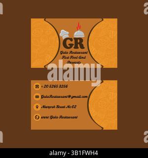 Design di biglietti da visita del ristorante di gala professionale – modello di branding per fast food e dessert Illustrazione Vettoriale