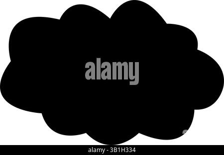 Black Cloud Vector silhouette in cielo. Illustrazione minimalista Cloud Clipart, elemento meteo e grafica Sky Cloud isolata per progetti di progettazione Illustrazione Vettoriale