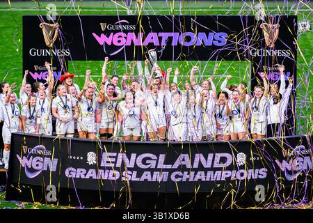 LONDRA, REGNO UNITO. 26, aprile 25. Durante il Guinness Women Six Nations - Inghilterra vs Francia allo stadio Twickenham, sabato 26 aprile 2025. LONDRA, INGHILTERRA. Crediti: Taka G Wu/Alamy Live News Foto Stock