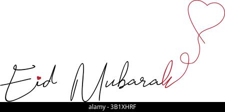 Biglietto d'auguri minimalista EID Mubarak con design a palloncino Illustrazione Vettoriale