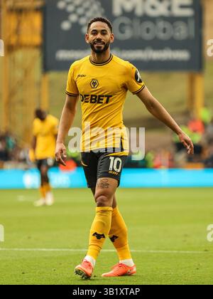 Wolverhampton, Regno Unito. 26 aprile 2025. Wolverhampton, Inghilterra, 26 aprile 2025: Matheus Cunha (10 lupi) in azione durante la partita di calcio di Premier League tra Wolverhampton Wanderers e Leicester City allo stadio Molineux di Wolverhampton, Inghilterra (Natalie Mincher/SPP) credito: SPP Sport Press Photo. /Alamy Live News Foto Stock