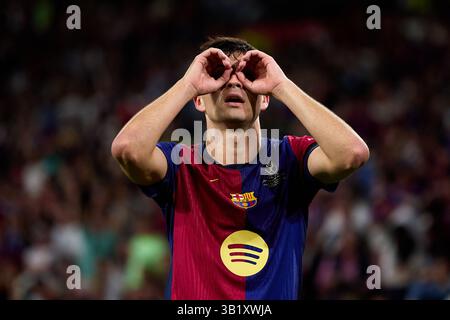 SIVIGLIA, SPAGNA - APRILE 26: Pedro Gonzalez 'Pedri' del Barcellona festeggia dopo aver segnato il primo gol della sua squadra durante la finale di Copa del Rey tra FC Barcelona e Real Madrid all'Estadio de la Cartuja il 26 aprile 2025 a Siviglia, Spagna. (Foto di QSP) credito: QSP/Alamy Live News Foto Stock