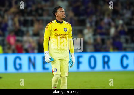 Orlando, Florida, Stati Uniti, 26 aprile 2025, Pedro Gallese, portiere numero 1 dell'Orlando City SC, all'Inter&Co Stadium. (Foto: Marty Jean-Louis/Alamy Live News Foto Stock