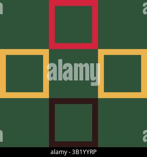 Griglia lineare a scacchi senza cuciture per Natale, Natale e felice anno nuovo. Quadrati con colori festivi e design geometrico. Sfondo vettoriale delle vacanze Illustrazione Vettoriale