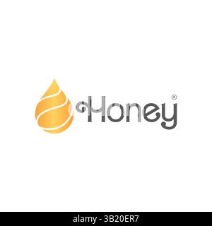 logo honey bee design in modello vettoriale Illustrazione Vettoriale
