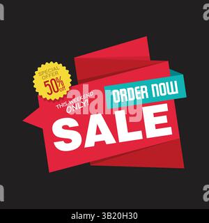 tag di vendita, sfondo estivo e design dello sfondo vettoriale Illustrazione Vettoriale